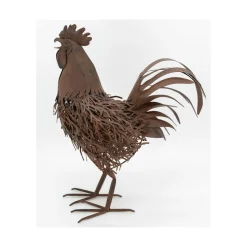 AUBRY GASPARD - Statue décorative en métal vieilli coq