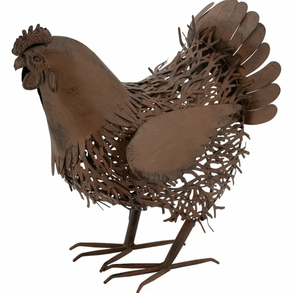 AUBRY GASPARD - Statue décorative en métal vieilli poule