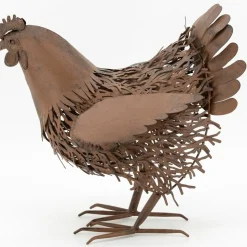 AUBRY GASPARD - Statue décorative en métal vieilli poule