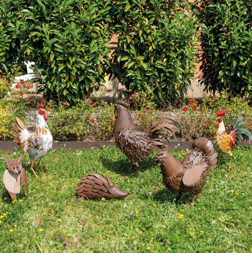 AUBRY GASPARD - Statue décorative en métal vieilli poule