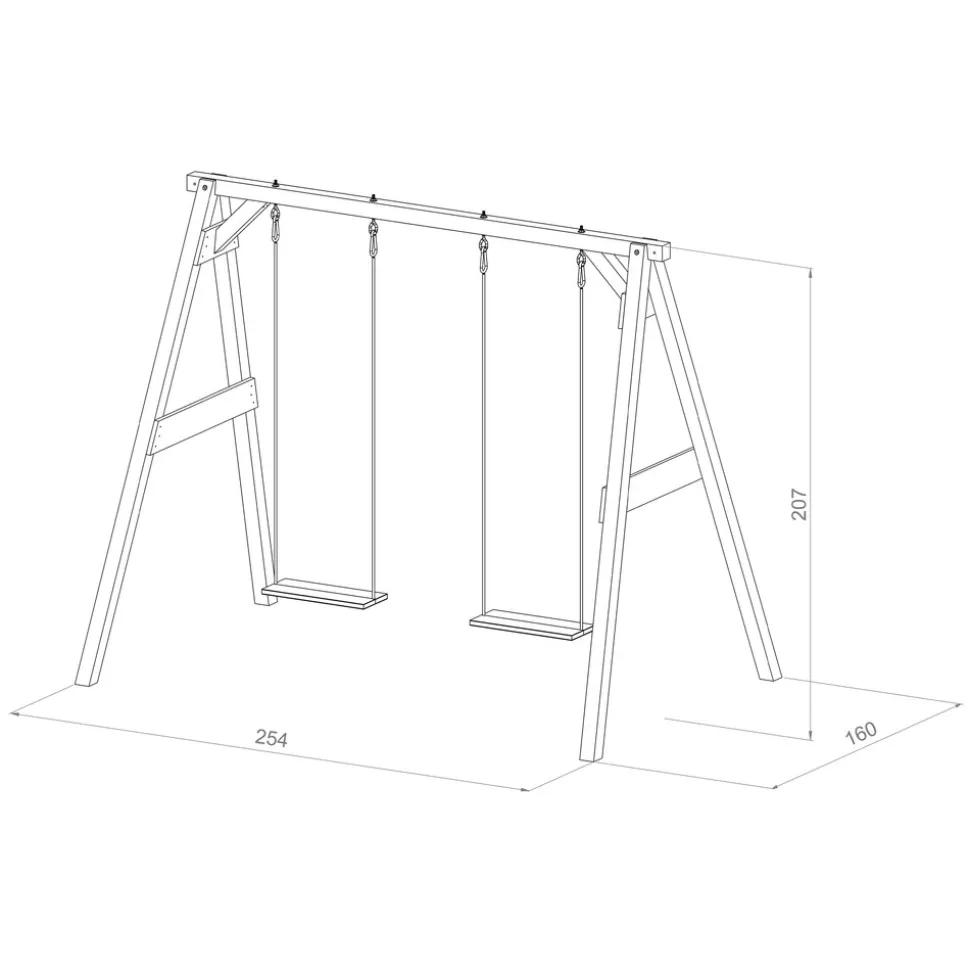 AXI - Axi portique en bois fsc gris / blanc avec 2 balançoires enfant