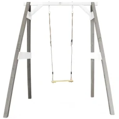 AXI - Axi portique en bois fsc gris / blanc avec balançoire enfant