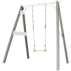 AXI - Axi portique en bois fsc gris / blanc avec balançoire enfant