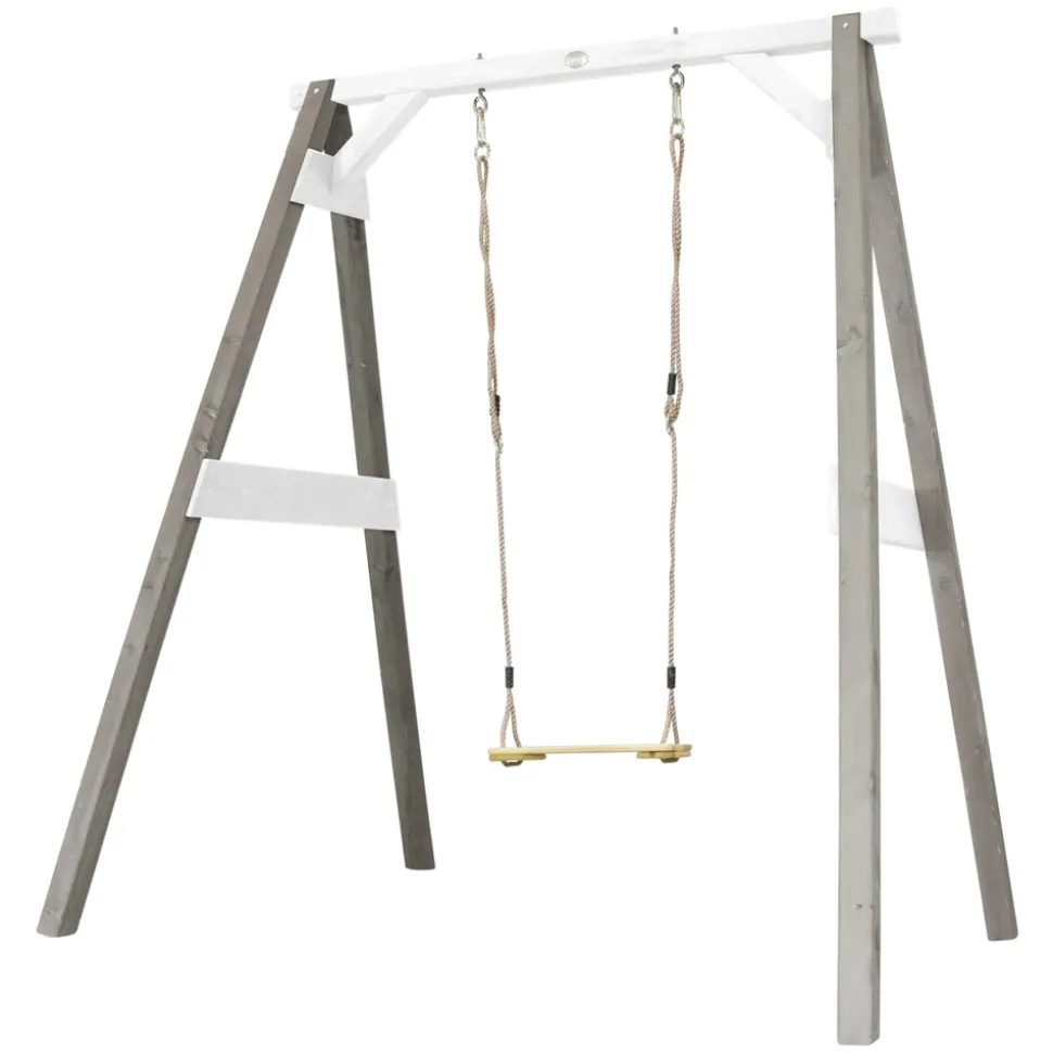 AXI - Axi portique en bois fsc gris / blanc avec balançoire enfant