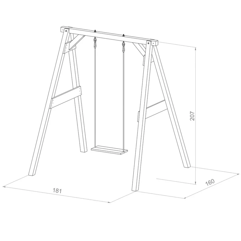 AXI - Axi portique en bois fsc gris / blanc avec balançoire enfant
