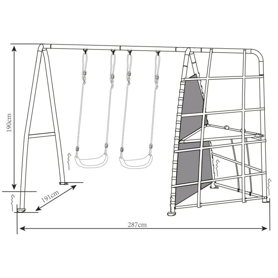 AXI - Axi set de balançoire en métal en anthracite & crème