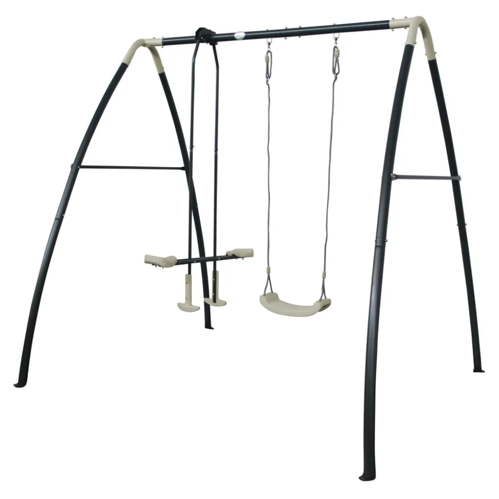 AXI - Axi set de balançoire en métal en anthracite & crème 3 agrès