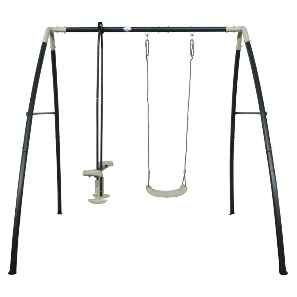AXI - Axi set de balançoire en métal en anthracite & crème 3 agrès