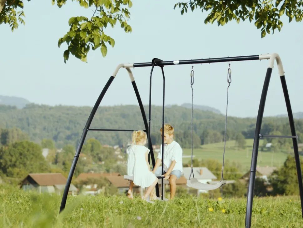 AXI - Axi set de balançoire en métal en anthracite & crème 3 agrès