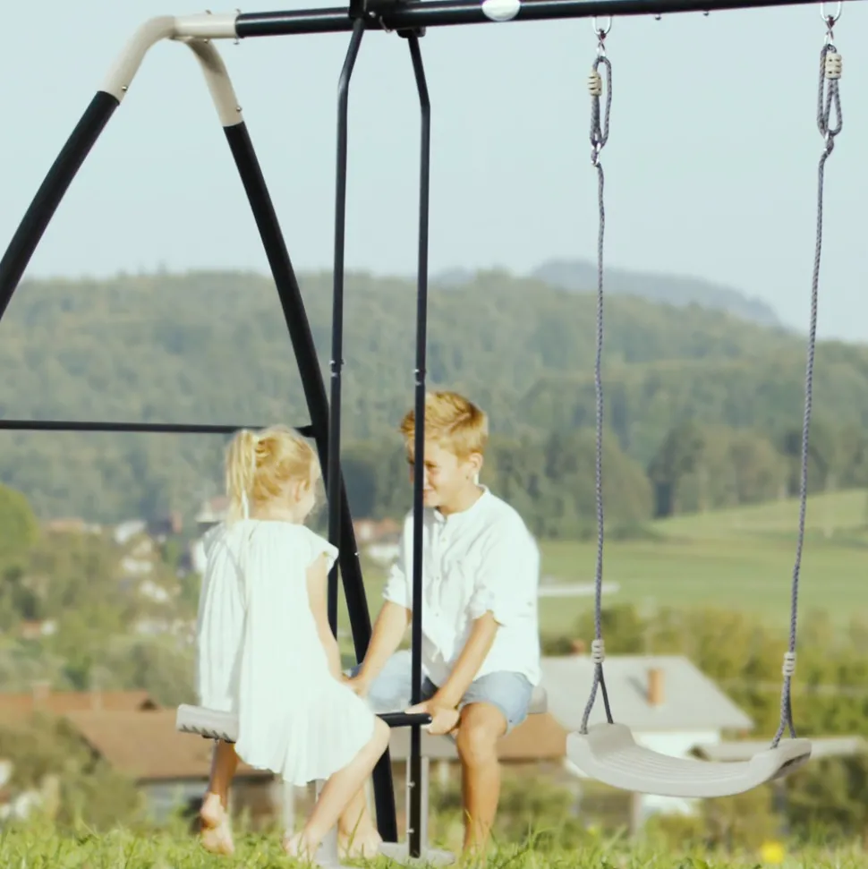 AXI - Axi set de balançoire en métal en anthracite & crème 3 agrès