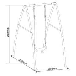 AXI - Portique balançoire simple en métal swing