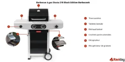 BARBECOOK - Barbecue à gaz barbecook siesta 210 black edition