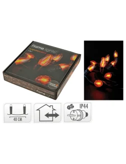 BASICS - Guirlande effet flamme, ip44, 10 led, 220v, distance entre led 40cm. Basics