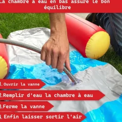 BB LOISIR - Fusée à eau bouée gonflable ballon flotteur pour piscines xxl 195x72x44cm 2 pagaies pour adultes et enfants à partir de 6ans