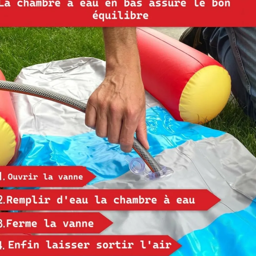BB LOISIR - Fusée à eau bouée gonflable ballon flotteur pour piscines xxl 195x72x44cm 2 pagaies pour adultes et enfants à partir de 6ans