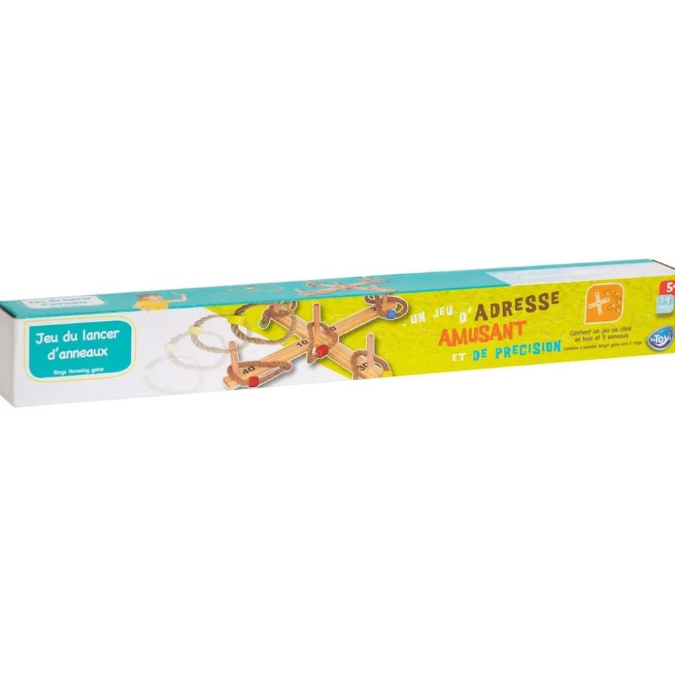 BE TOY'S - Jeu en bois "lancer d'anneaux" 50cm naturel