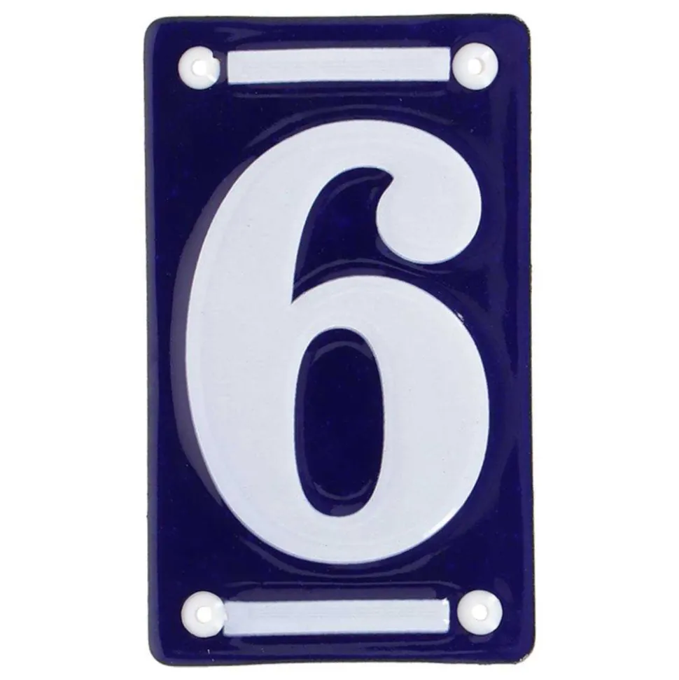 BEST FOR BOOTS - Numéro de maison en fer émaillé chiffre 6