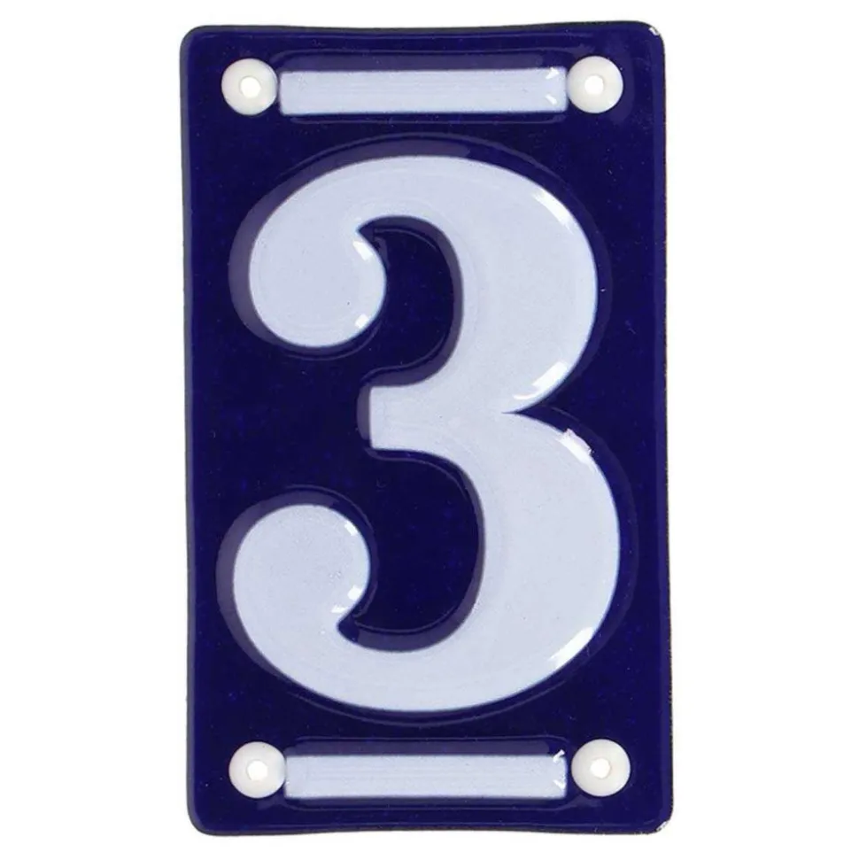 BEST FOR BOOTS - Numéro de maison en fer émaillé chiffre 3