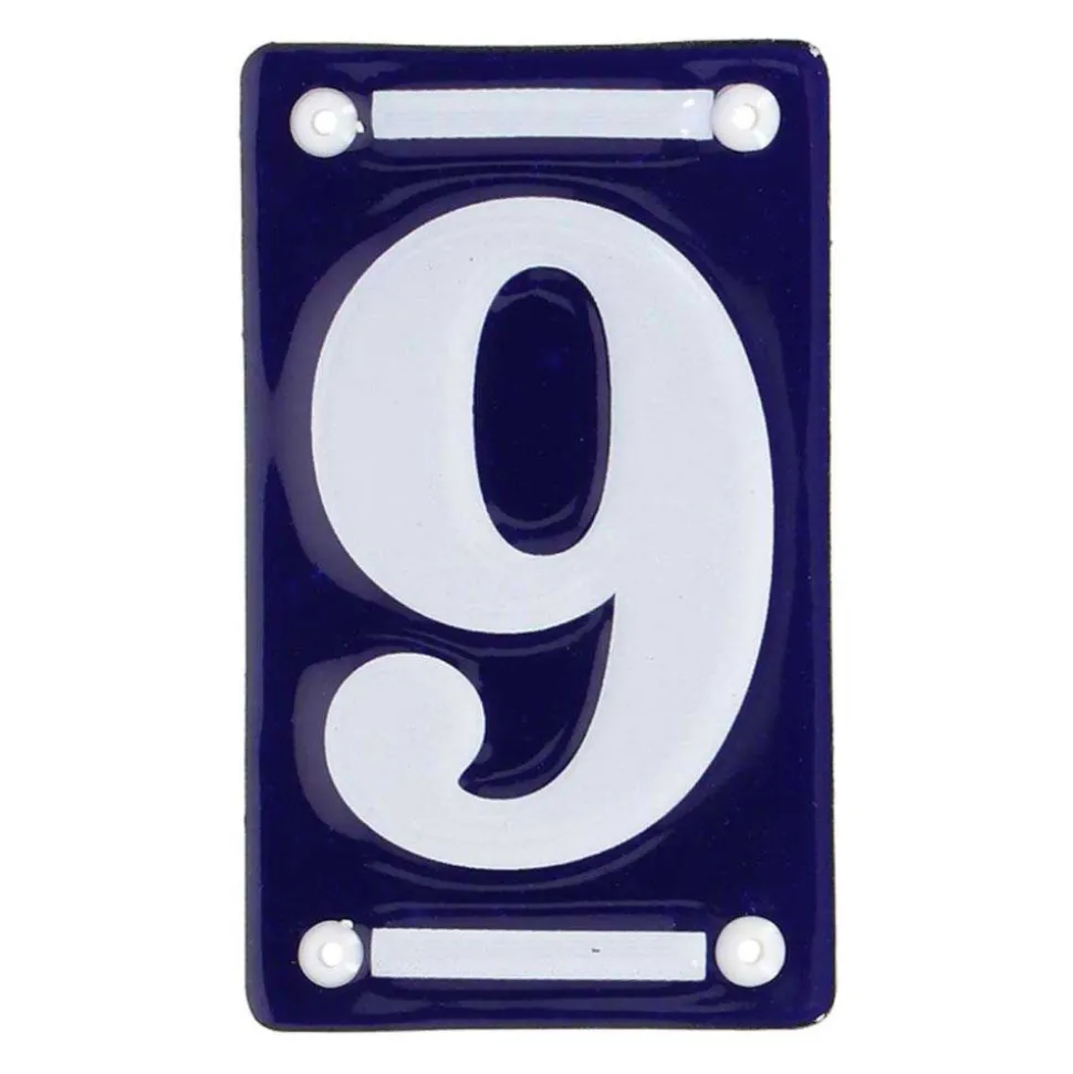BEST FOR BOOTS - Numéro de maison en fer émaillé chiffre 9