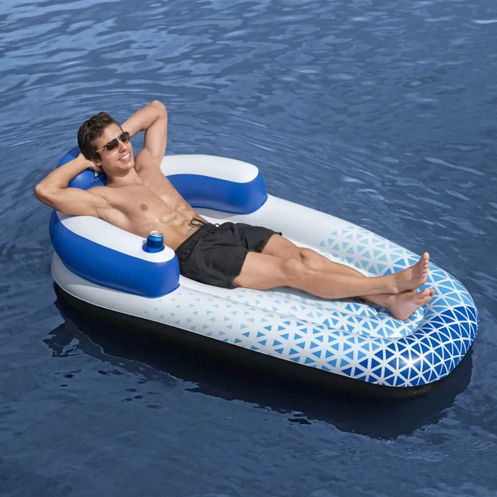 BESTWAY - Chaise longue flottante hydro force 183x97 cm bleu