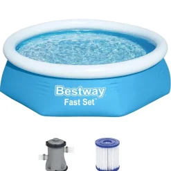 BESTWAY - Piscine hors sol bestway fast set 2,44 x 0,61 m + filtre à cartouche