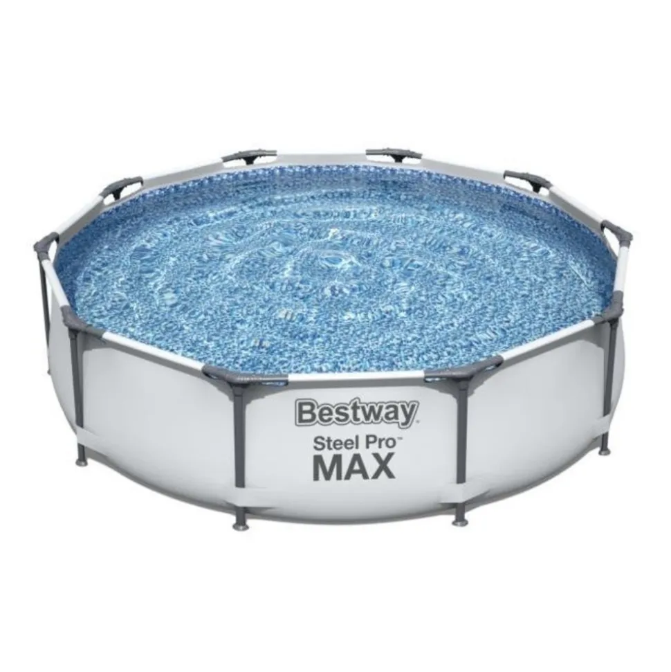 BESTWAY - Piscine tubulaire ronde bestway steel pro max 3,05 x 0,76 - gris clair