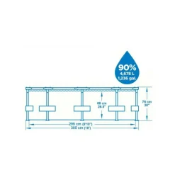 BESTWAY - Piscine tubulaire ronde bestway steel pro max 3,05 x 0,76 - gris clair