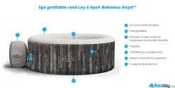 BESTWAY - Spa gonflable bestway lay-z spa bahamas airjet 4 places