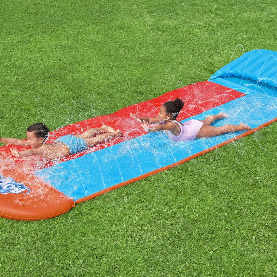 BESTWAY - Toboggan aquatique h2ogo tsunami splash ramp toboggan double