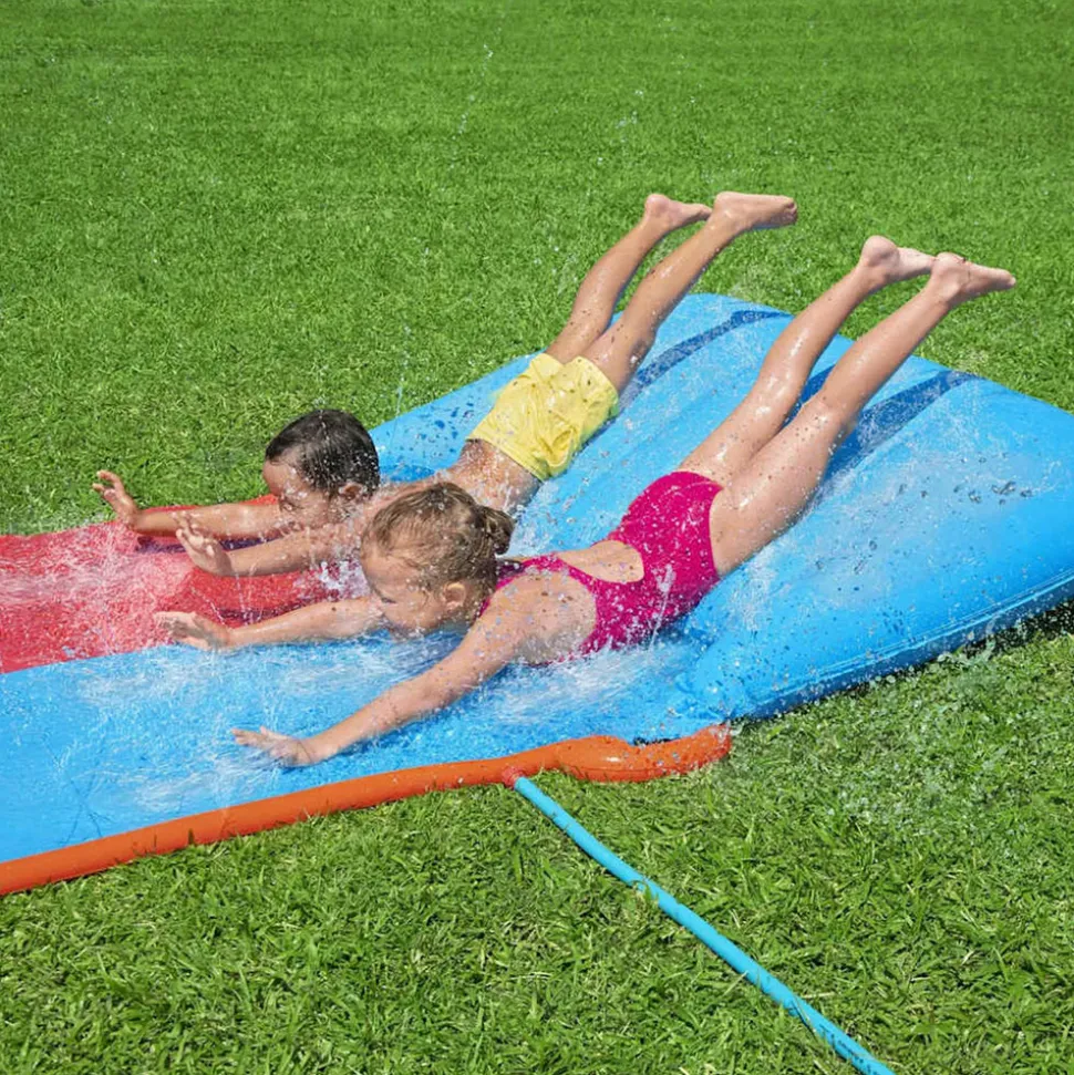 BESTWAY - Toboggan aquatique h2ogo tsunami splash ramp toboggan double
