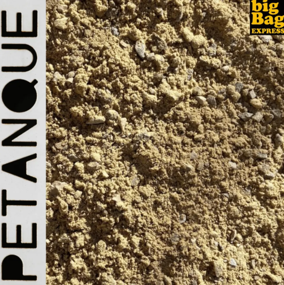 BIG BAG EXPRESS - 鈥淟E MINI鈥étanque BEIGE 12M² (Kit de Traverses + Géotextile + GNT + Sable à Pétanque Beige) - Livraison PREMIUM