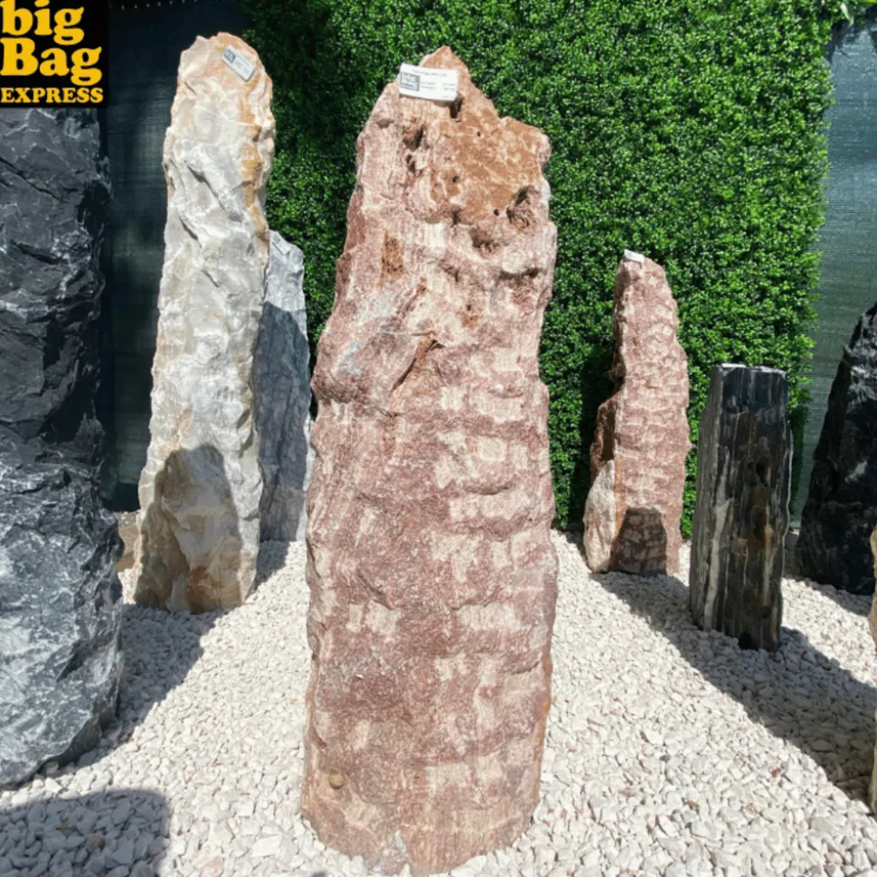 BIG BAG EXPRESS - Monolithe décoratif de jardin en onyx flamingo nat col 85cm