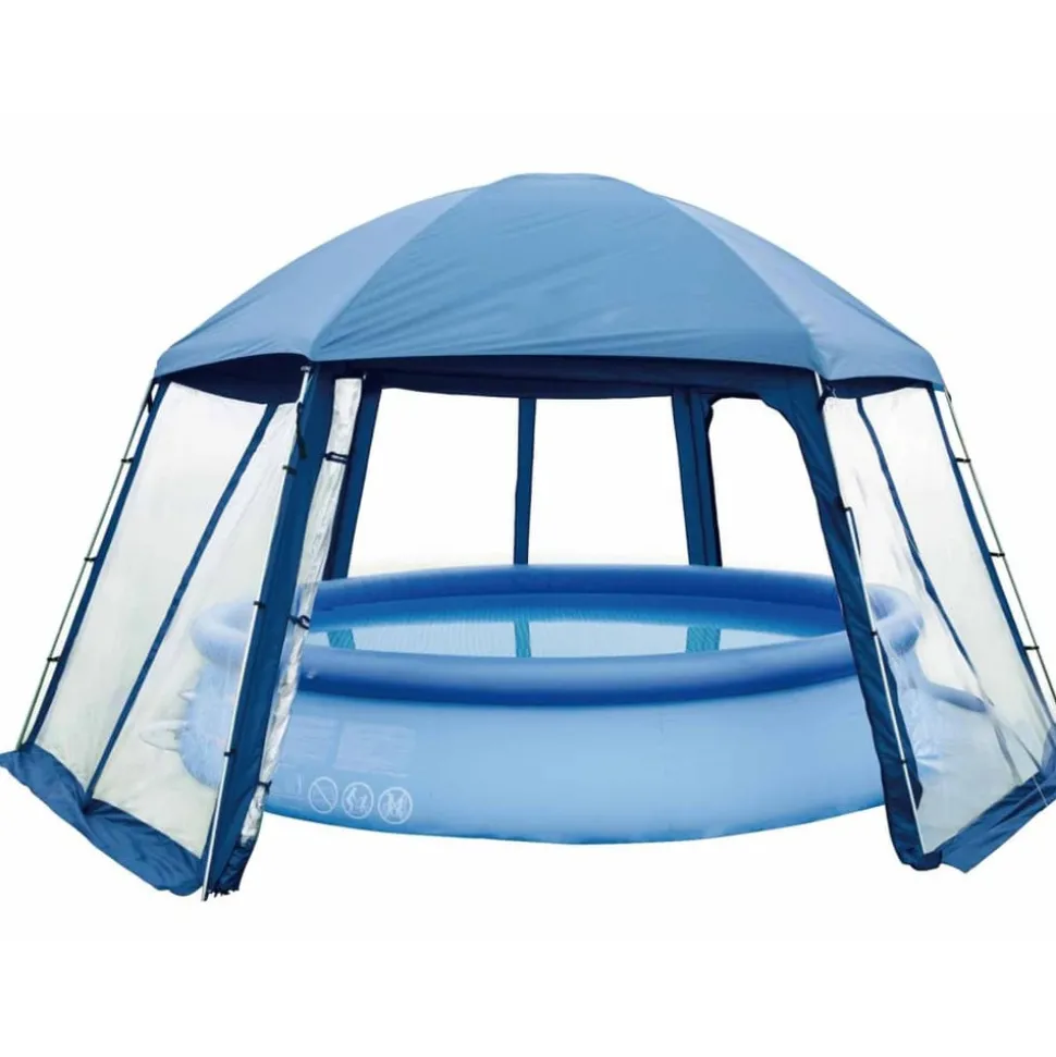 BLUE BAY - Pavillon de piscine type i bleu 433 x 500 x 250 cm