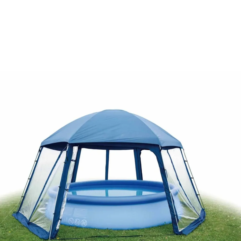 BLUE BAY - Pavillon de piscine type i bleu 433 x 500 x 250 cm
