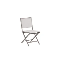 BRIGHTON - Chaise de jardin pliante ARIA stucture aluminium écru