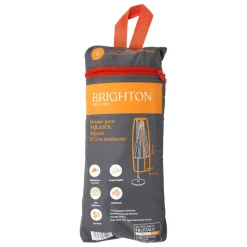 BRIGHTON - Housse pour parasol déporté D.5 m polyester anthracite - H.240xD.45 cm