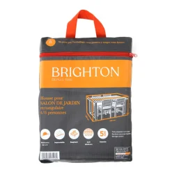BRIGHTON - Housse pour table et chaises de jardin en polyester - 190x120x70 cm