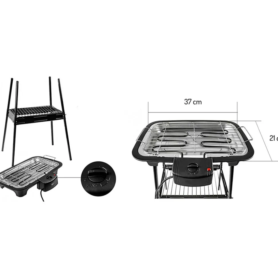 CAMRY - Barbecue électrique camry cr-6612, puissance 2000w, ajustements de température en douceur, voyant du thermostat
