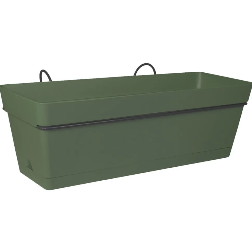 CHAPELU FRÈRES - Kit mini jardinière Cocoripot mélèze 30 avec plateau clipsé et support