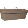 CHAPELU FRÈRES - Kit mini jardinière Cocoripot taupe 30 avec plateau clipsé et support