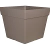 CHAPELU FRÈRES - Pot carré Enzo 30, coloris Taupe - L.29xl.29xH.24,5cm