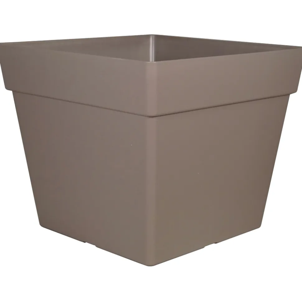 CHAPELU FRÈRES - Pot carré Enzo 30, coloris Taupe - L.29xl.29xH.24,5cm