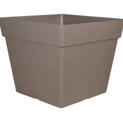 CHAPELU FRÈRES - Pot carré Enzo 50, coloris Taupe - L.48,5xl.48,5xH.40,5cm