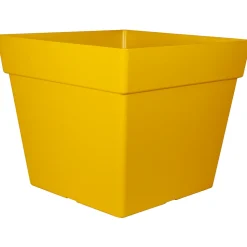 CHAPELU FRÈRES - Pot carré Enzo 50, coloris Pollen - L.48,5xl.48,5xH.40,5cm