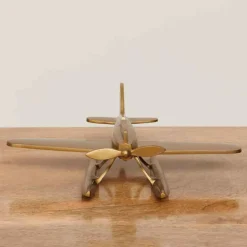 CHEHOMA - Objet décoratif hydravion doré 25x25x19cm