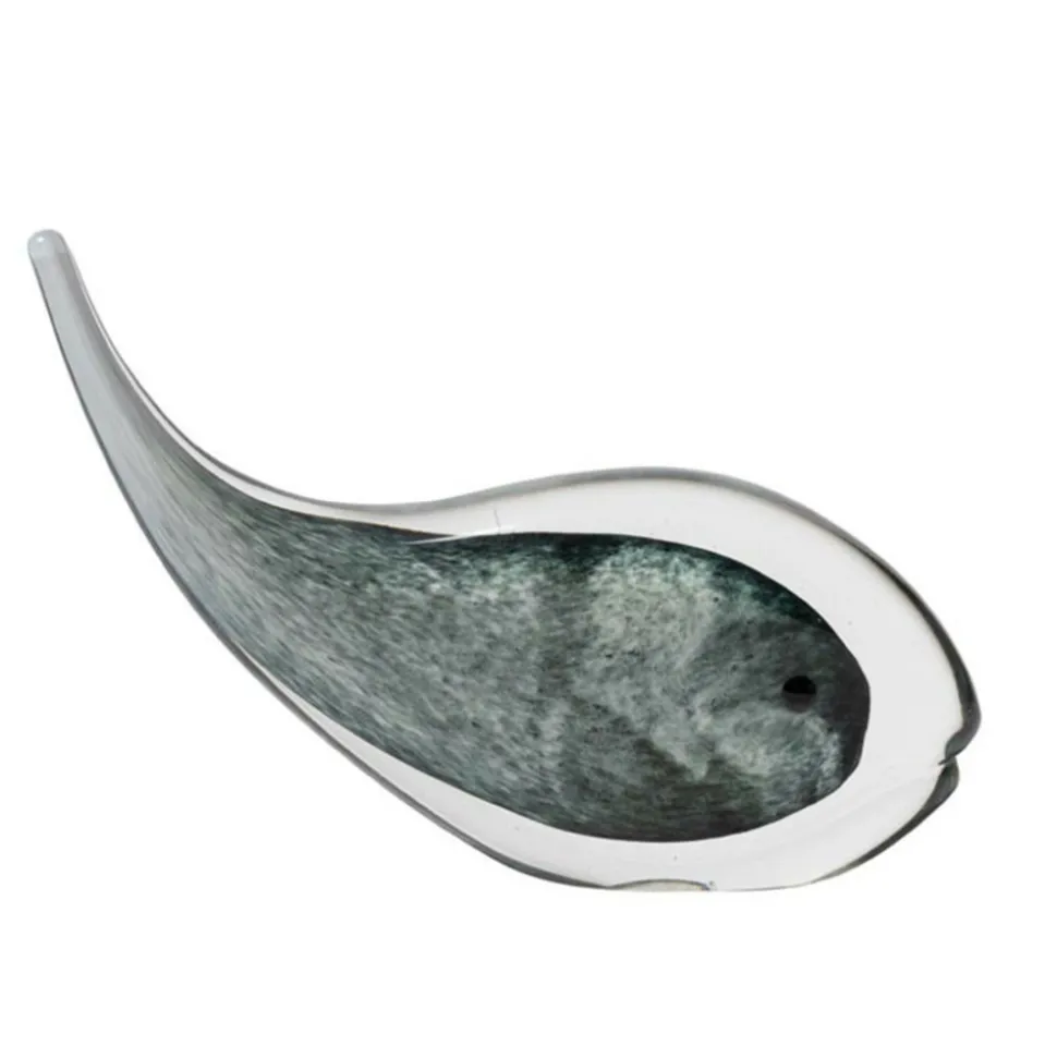 CHEHOMA - Statuette baleine grise verre 18x25x6cm