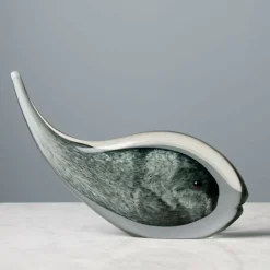 CHEHOMA - Statuette baleine grise verre 18x25x6cm