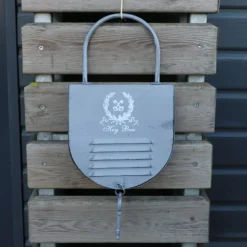 CHEMIN DE CAMPAGNE - Boite armoire à clés murale décorative en métal gris 23 x 50 cm