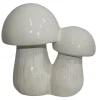 CHEMIN DE CAMPAGNE - Champignons double en céramique émaillée blanche 22 x 13 x 21.5cm