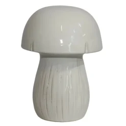 CHEMIN DE CAMPAGNE - Champignon en céramique émaillée blanche 17 x 17 x 23cm